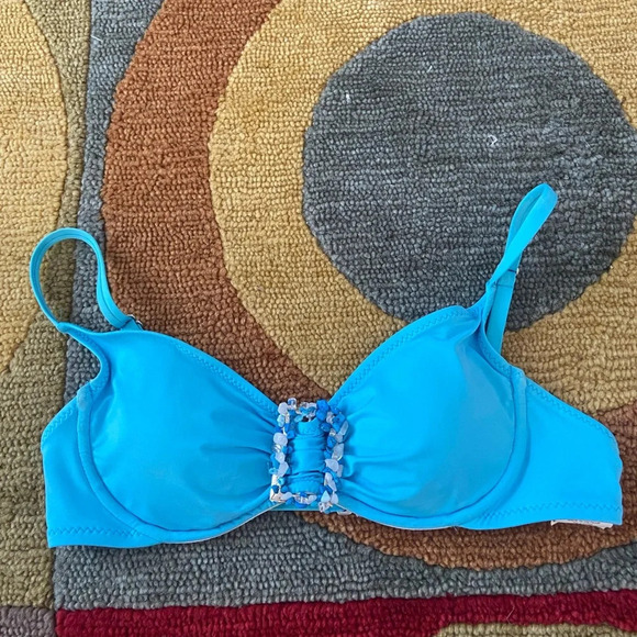 Becca by Rebecca Virtue Aqua Blue Bralette Bikini Swim Top M - Picture 1 of 10